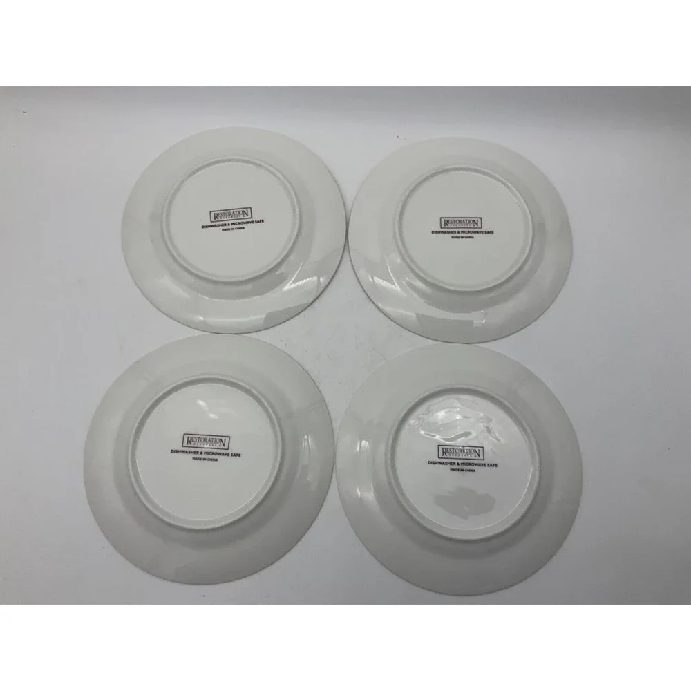 Restoration Hardware Cheese Plates Appetizer Dessert Salad Set 4